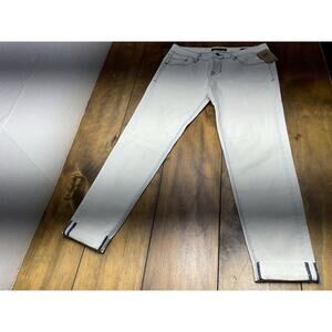 Cult Of Individuality Womens Teaser Crop Slim Jeans White Bleach Size 28